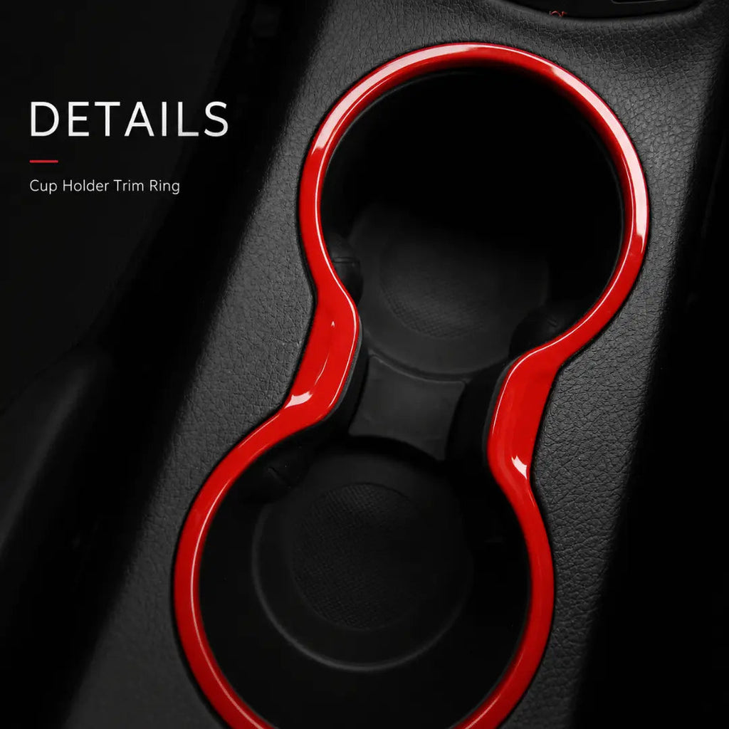For 2017-2021 Jeep Compass Center Console Shifter & Cup Holder Trim Ring Cover Kit