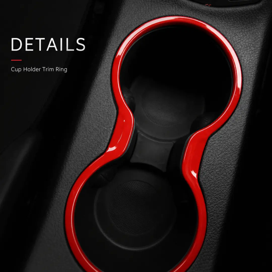 For 2017-2021 Jeep Compass Center Console Shifter & Cup Holder Trim Ring Cover Kit