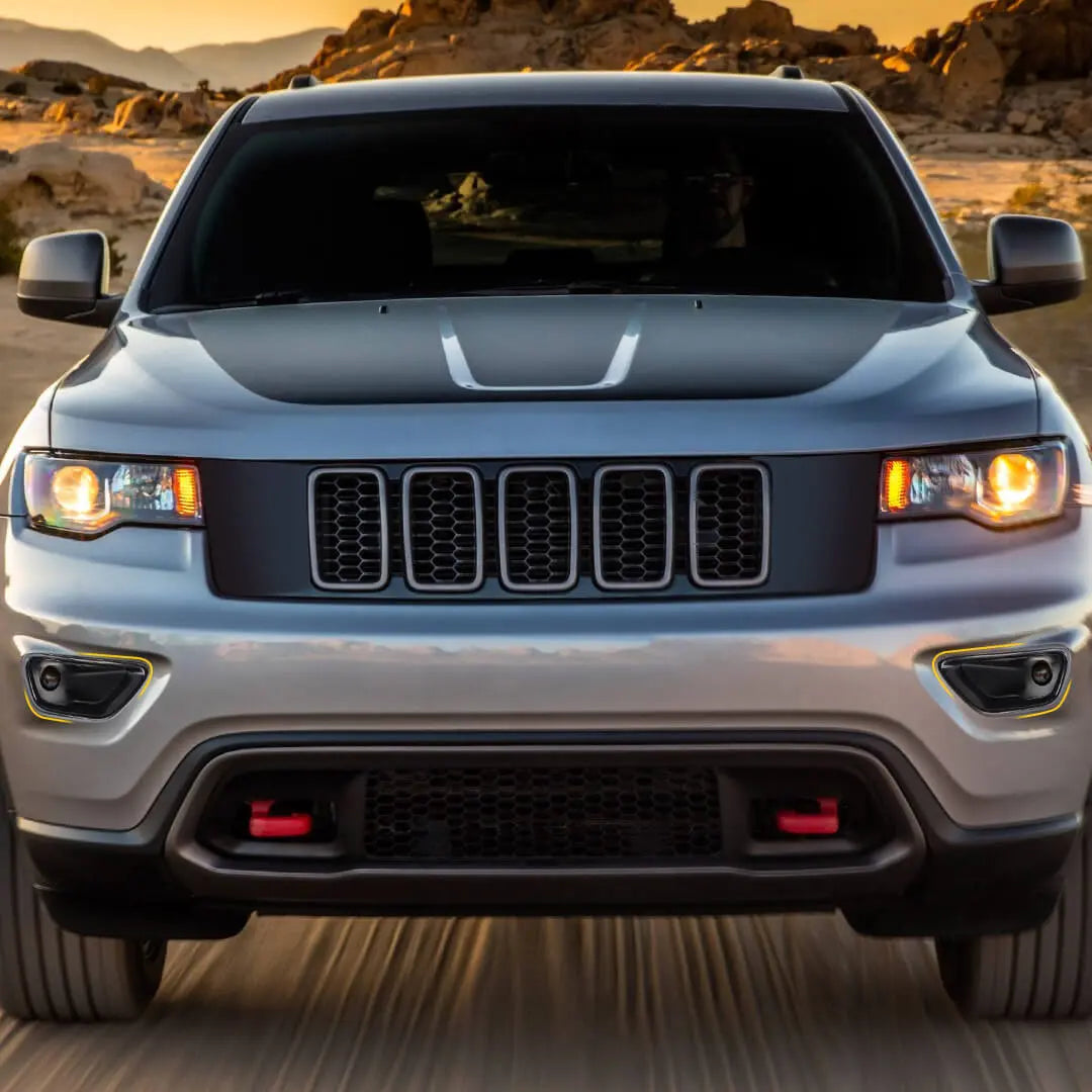 For 2017-2021 Jeep Grand Cherokee WK2 Front Bumper Fog Light Cover Bezel Trim (2 pcs)