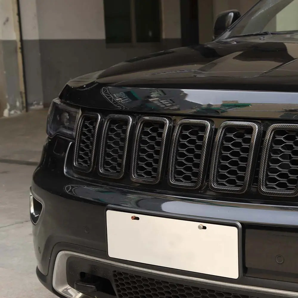 For 2017-2021 Jeep Grand Cherokee WK2 Front Grill Inserts Trim Grille Ring Cover Kit (Not fit for SRT, Trackhawk)