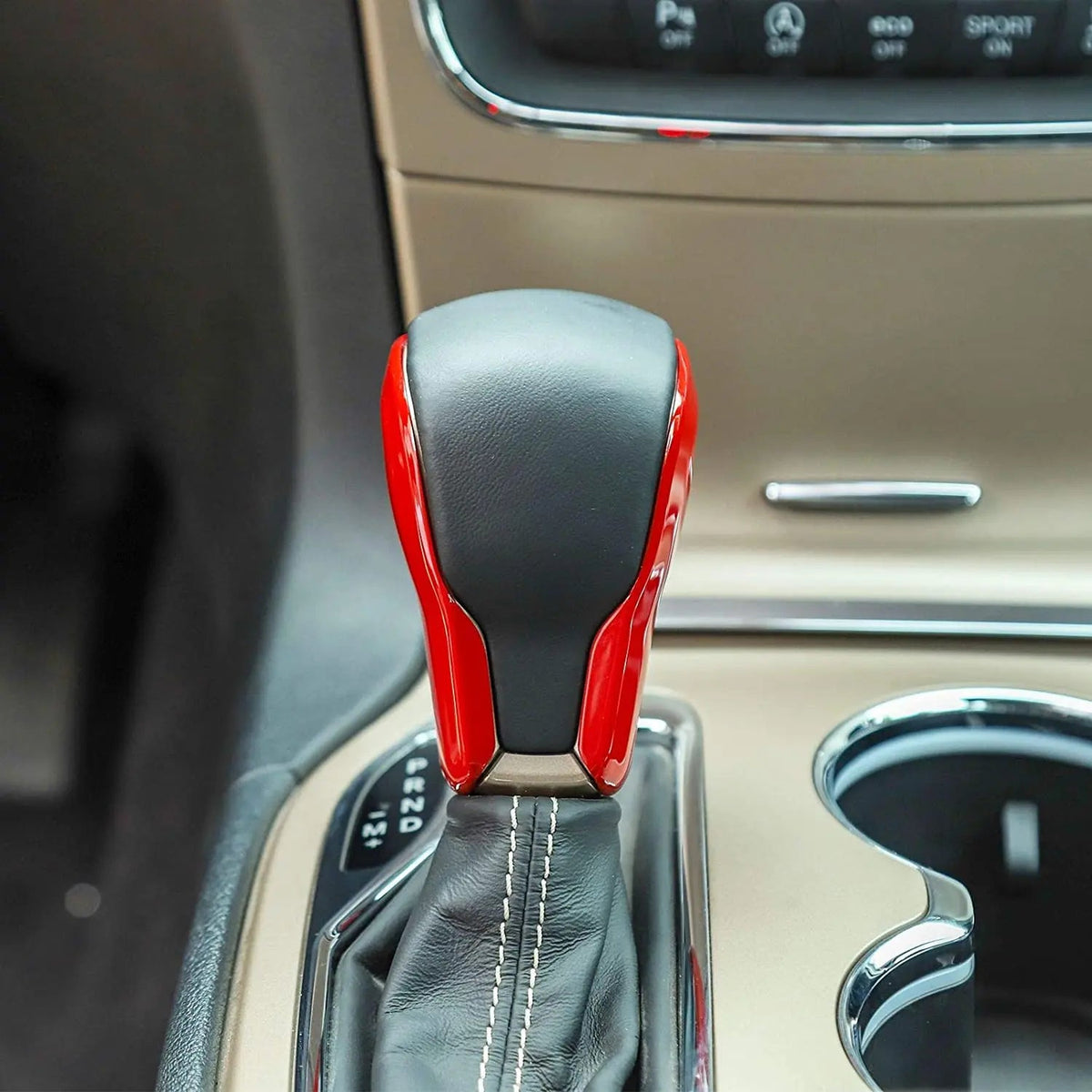 For 2017-2021 Jeep Grand Cherokee WK2 Gear Shift Knob Cover Stick Shifter Cap Cover Trim
