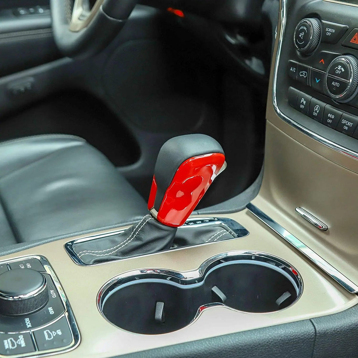 For 2017-2021 Jeep Grand Cherokee WK2 Gear Shift Knob Cover Stick Shifter Cap Cover Trim
