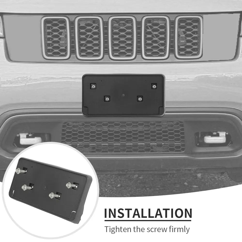 For 2017-2023 Jeep Grand Cherokee Front License Plate Mounting Bracket Black