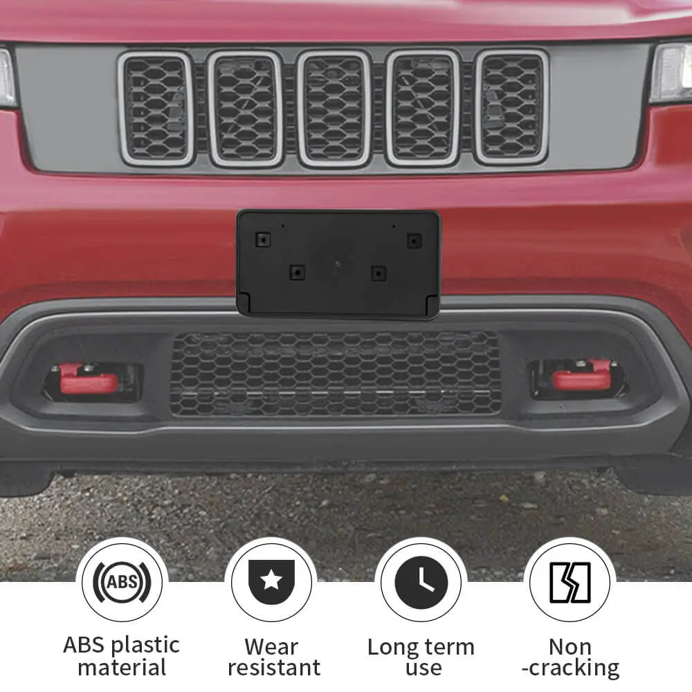 For 2017-2023 Jeep Grand Cherokee Front License Plate Mounting Bracket Black