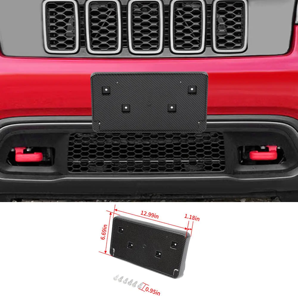 For 2017-2023 Jeep Grand Cherokee Front License Plate Mounting Bracket Black