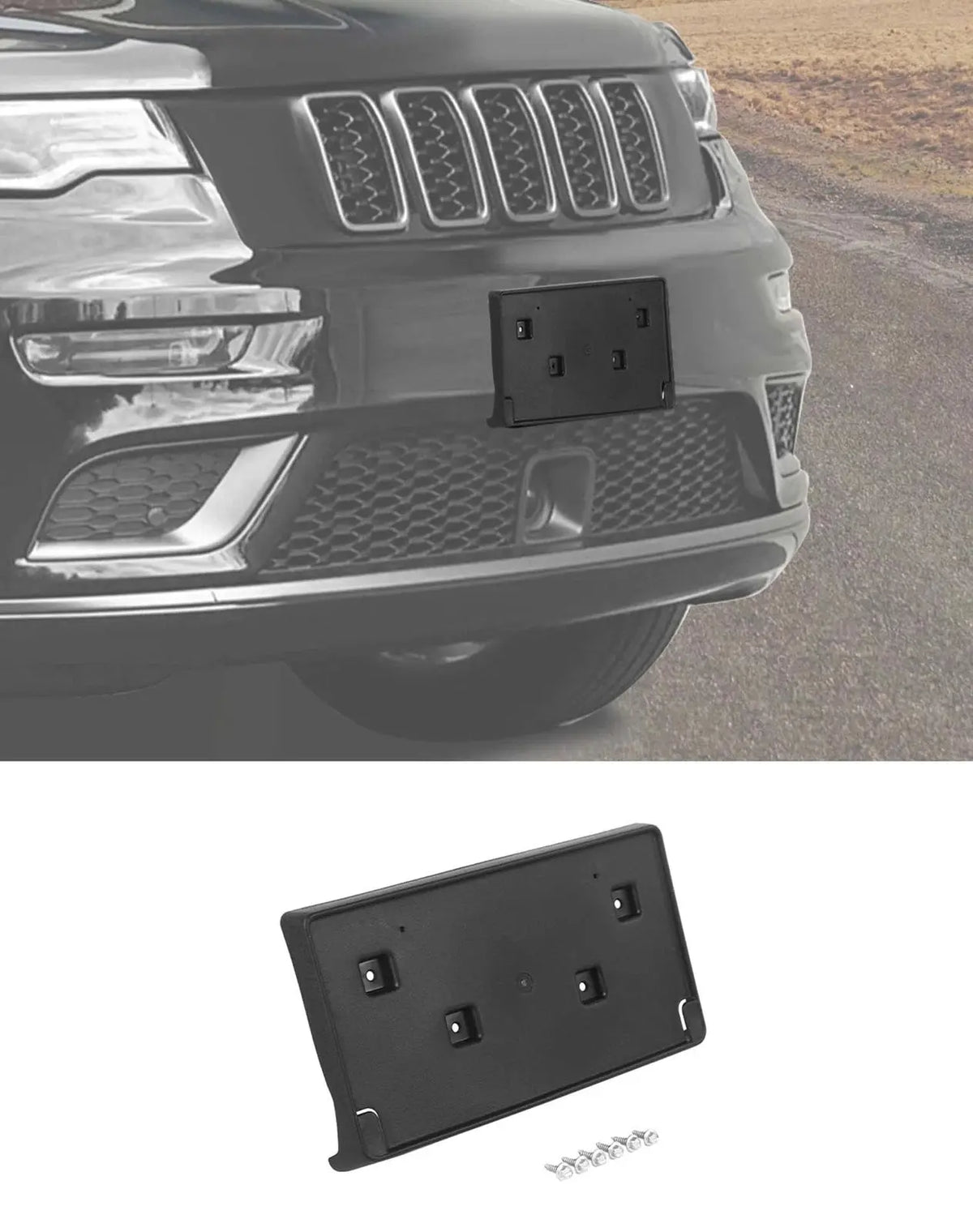 For 2017-2023 Jeep Grand Cherokee WK2 Front License Plate Frame Mount Bracket Holder