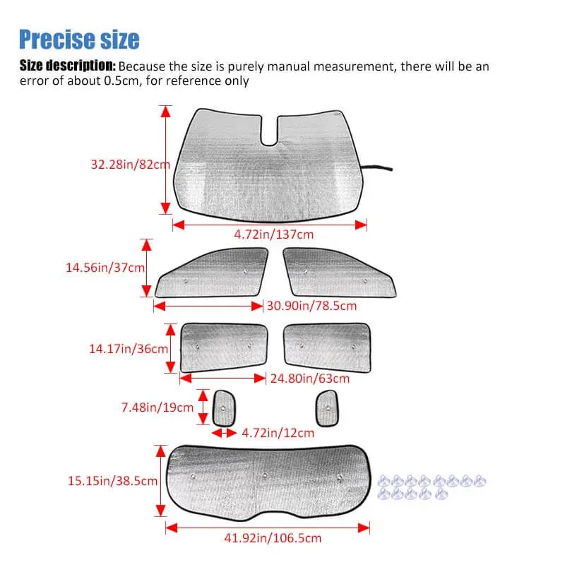 For 2017+ Jeep Compass Car Window Sunshade Anti UV Ray Sun Visor Protector Cover (8 pcs)