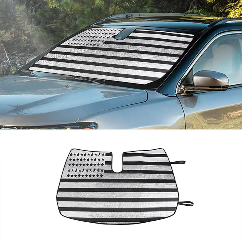 For 2017+ Jeep Compass Windshield Sunshade, Front Window Sun Shade Foldable Sun Visor Sunscreen
