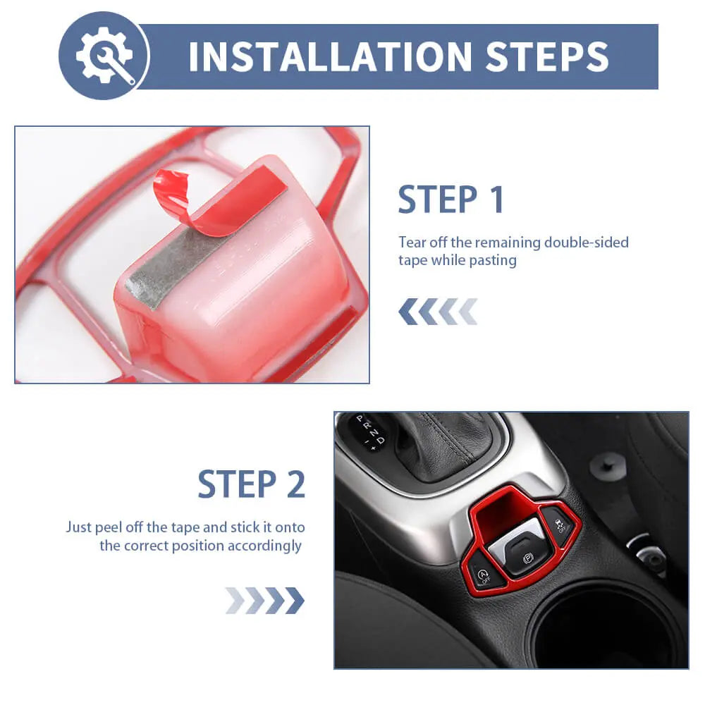 For 2017-2021 Jeep Compass Electronic Hand Brake Button Panel Cover Frame – Interior Trim Accessory