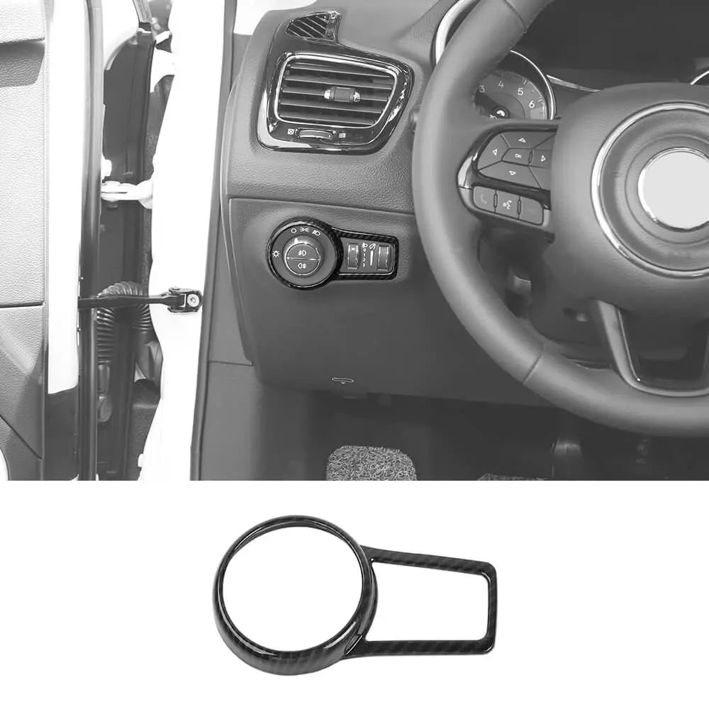 For 2017+ Jeep Compass Inner Headlight Lamp Button Switch Cover Trim Bezel