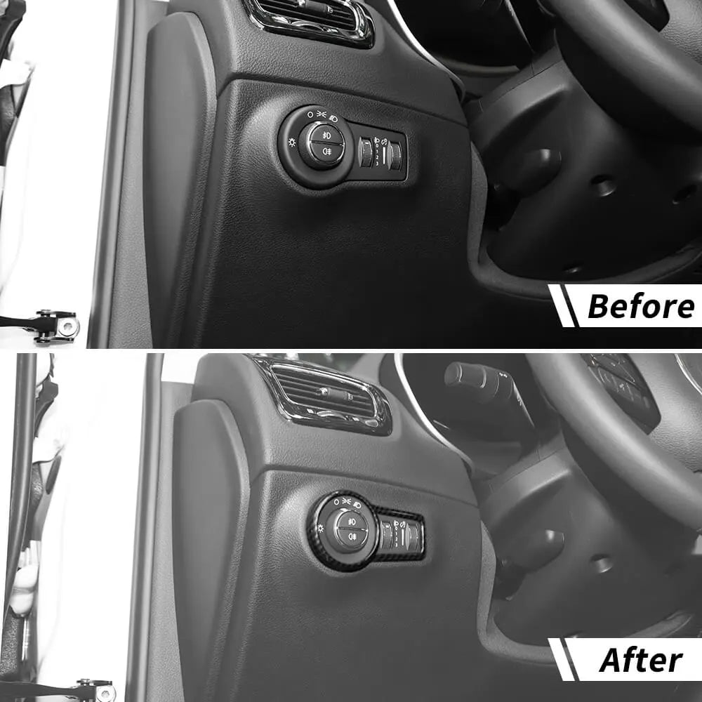 For 2017+ Jeep Compass Inner Headlight Lamp Button Switch Cover Trim Bezel