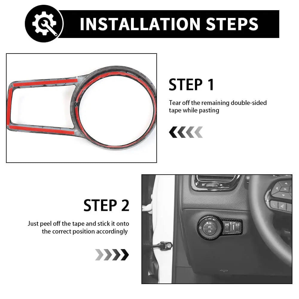 For 2017+ Jeep Compass Inner Headlight Lamp Button Switch Cover Trim Bezel