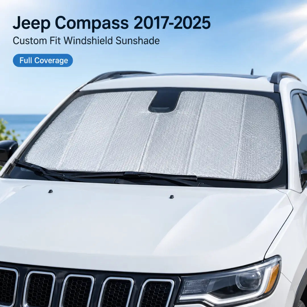 For 2017+ Jeep Compass Windshield Sunshade, Front Window Sun Shade Foldable Sun Visor Sunscreen