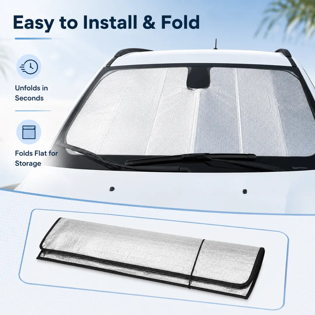 For 2017+ Jeep Compass Windshield Sunshade, Front Window Sun Shade Foldable Sun Visor Sunscreen