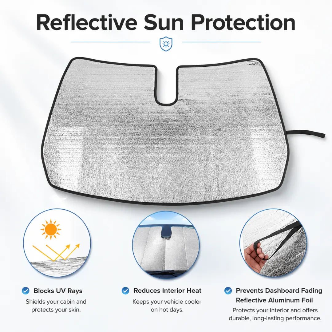 For 2017+ Jeep Compass Windshield Sunshade, Front Window Sun Shade Foldable Sun Visor Sunscreen