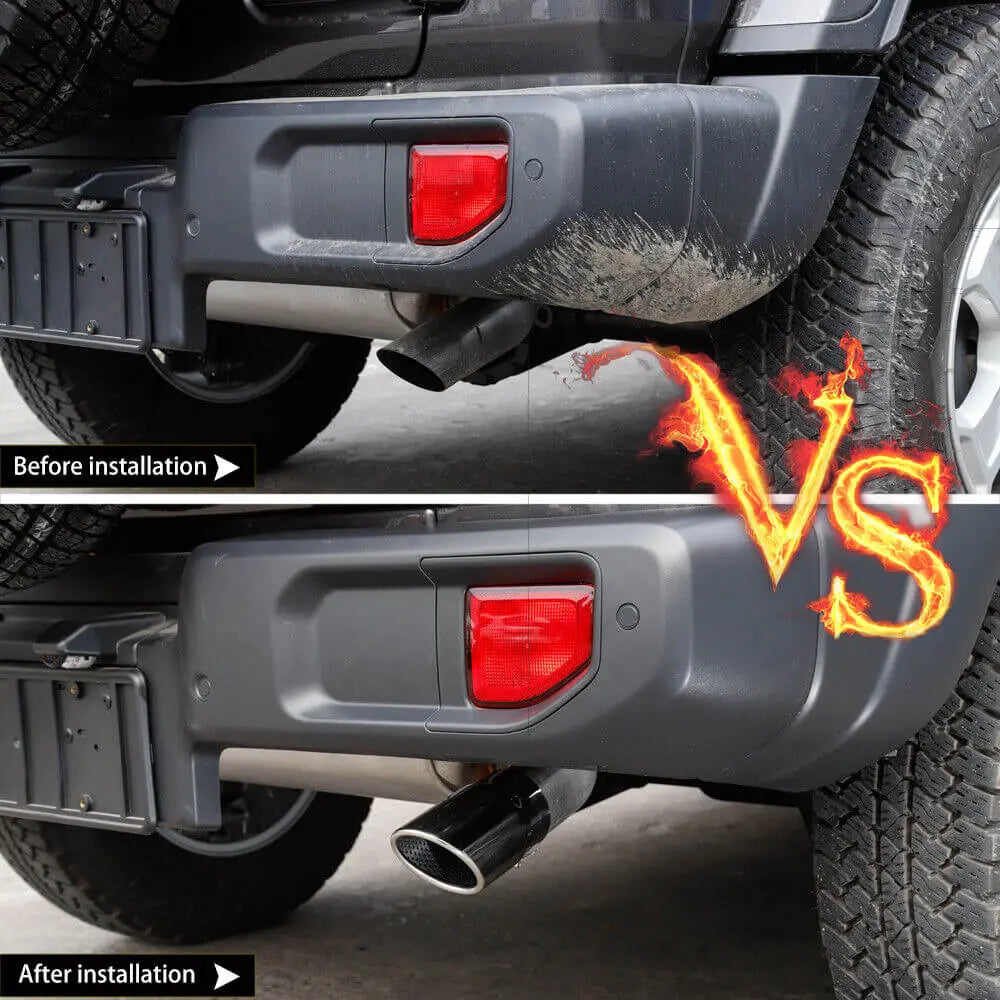 For Jeep 2018+ Wrangler JL/JLU/Gladiator JT & 2017-2021 Compass Rear Exhaust Muffler End Tail Pipe Outlet Tips
