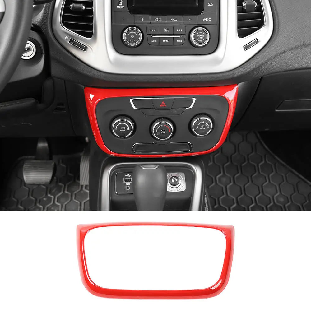 For 2017–2021 Jeep Compass Console A/C Switch Panel Frame Cover Trim – Climate Control Button Bezel