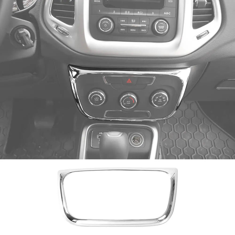 For 2017–2021 Jeep Compass Console A/C Switch Panel Frame Cover Trim – Climate Control Button Bezel
