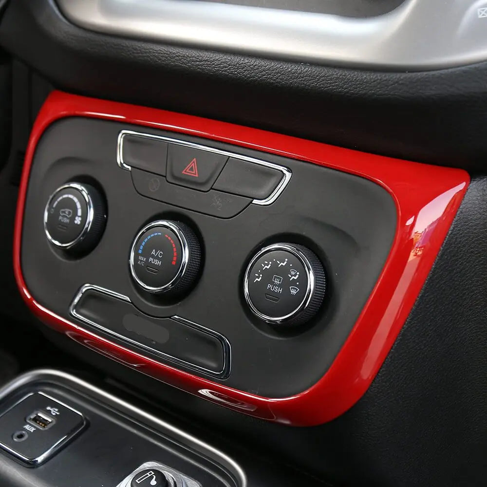 For 2017–2021 Jeep Compass Console A/C Switch Panel Frame Cover Trim – Climate Control Button Bezel