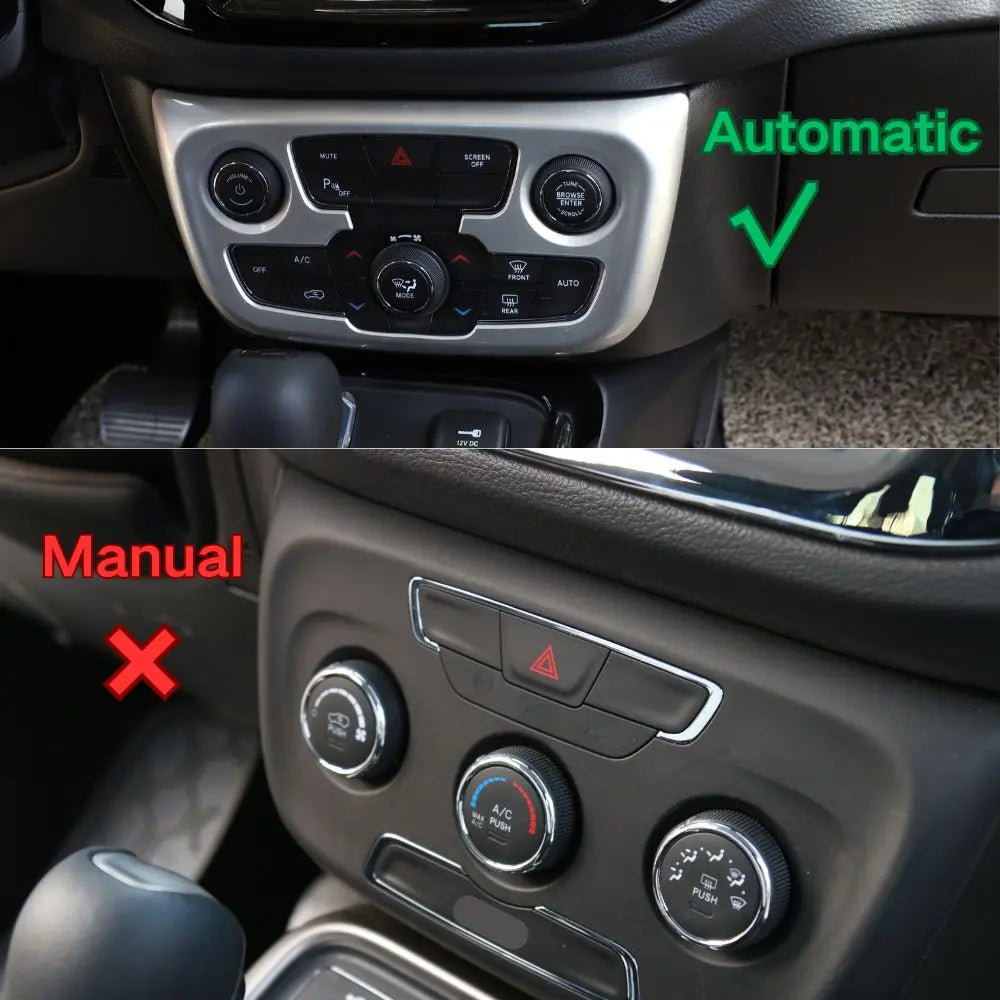 For 2017–2021 Jeep Compass Interior A/C Control Panel Cover Trim – Fits Models with Automatic Climate Control