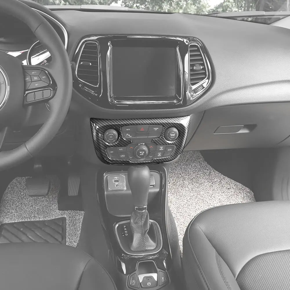 For 2017–2021 Jeep Compass Interior A/C Control Panel Cover Trim – Fits Models with Automatic Climate Control