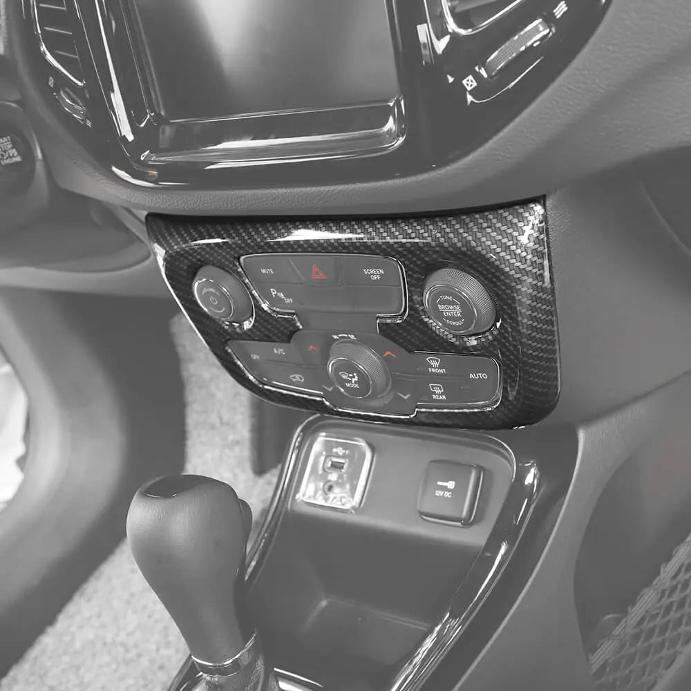 For 2017–2021 Jeep Compass Interior A/C Control Panel Cover Trim – Fits Models with Automatic Climate Control