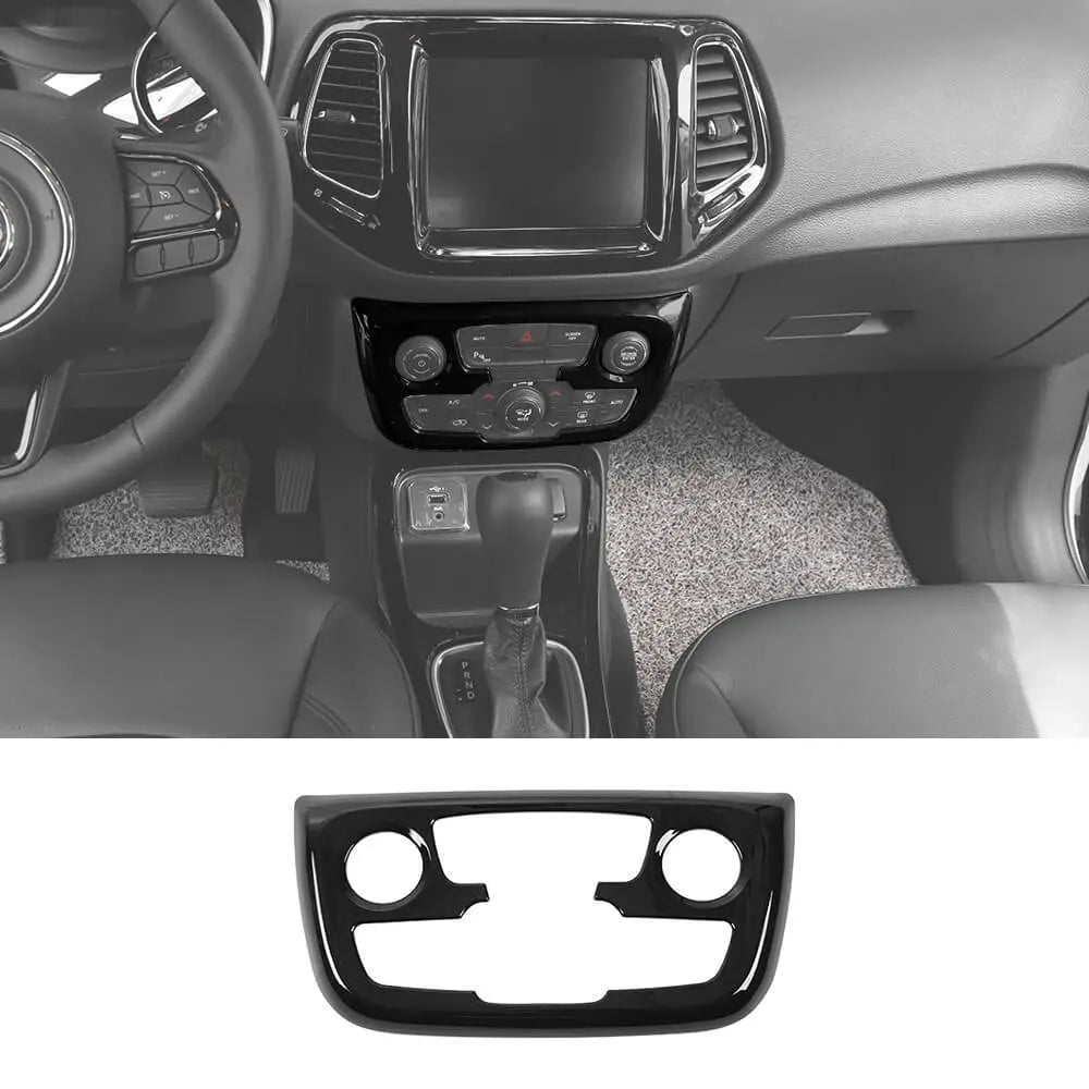 For 2017–2021 Jeep Compass Interior A/C Control Panel Cover Trim – Fits Models with Automatic Climate Control