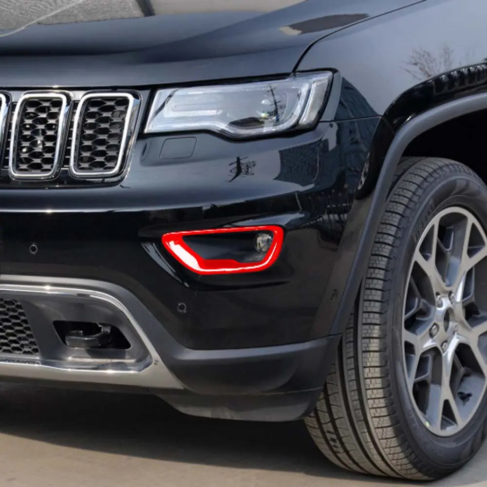 For 2017-2021 Jeep Grand Cherokee WK2 2x Front Fog Light Lamp Bezels Trim