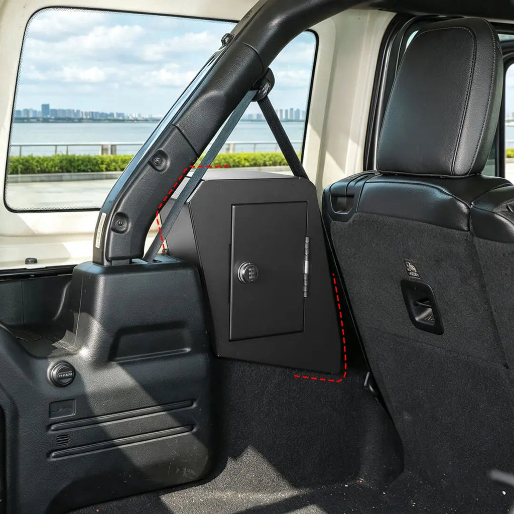 For 2018-2023 Jeep Wrangler JL 4-Door Version Interior Rear Cargo Safe Box Storage Combination Key Lock