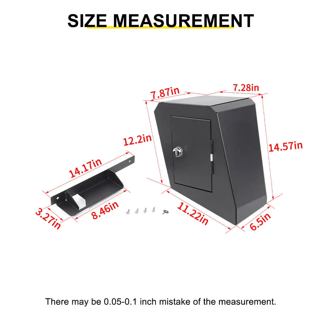 For 2018-2023 Jeep Wrangler JL 4-Door Version Interior Rear Cargo Safe Box Storage Combination Key Lock