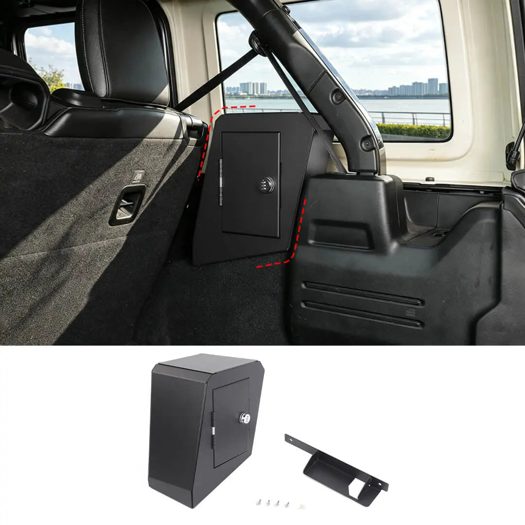 For 2018-2023 Jeep Wrangler JL 4-Door Version Interior Rear Cargo Safe Box Storage Combination Key Lock