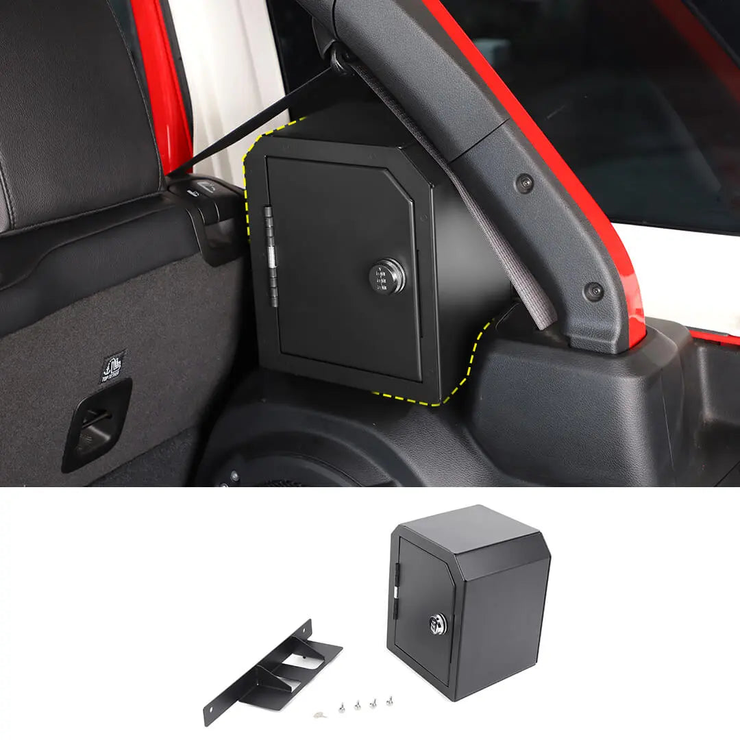 For 2018-2023 Jeep Wrangler JL 4-Door Version Interior Rear Cargo Safe Box Storage Combination Key Lock