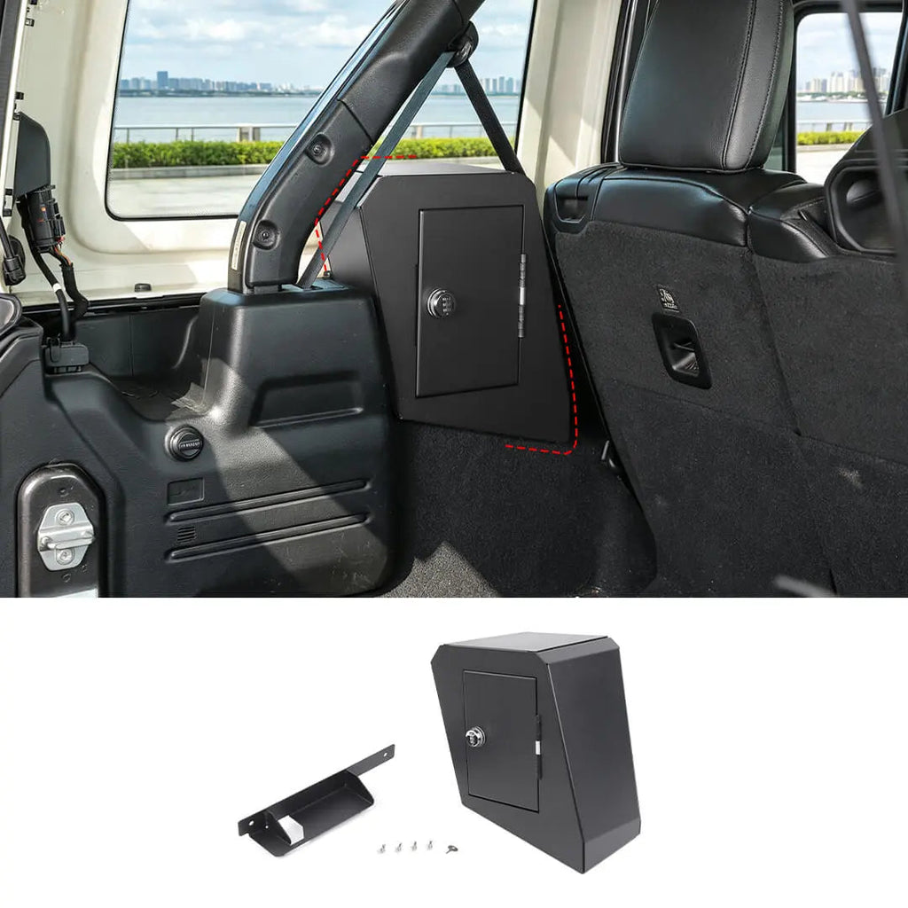 For 2018-2023 Jeep Wrangler JL 4-Door Version Interior Rear Cargo Safe Box Storage Combination Key Lock