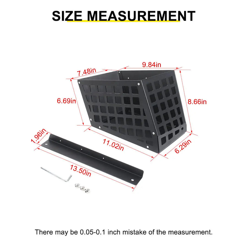 For 2018-2023 Jeep Wrangler JL 4-Door Version Rear Trunk Cargo Side Storage Bracket Organizer Basket