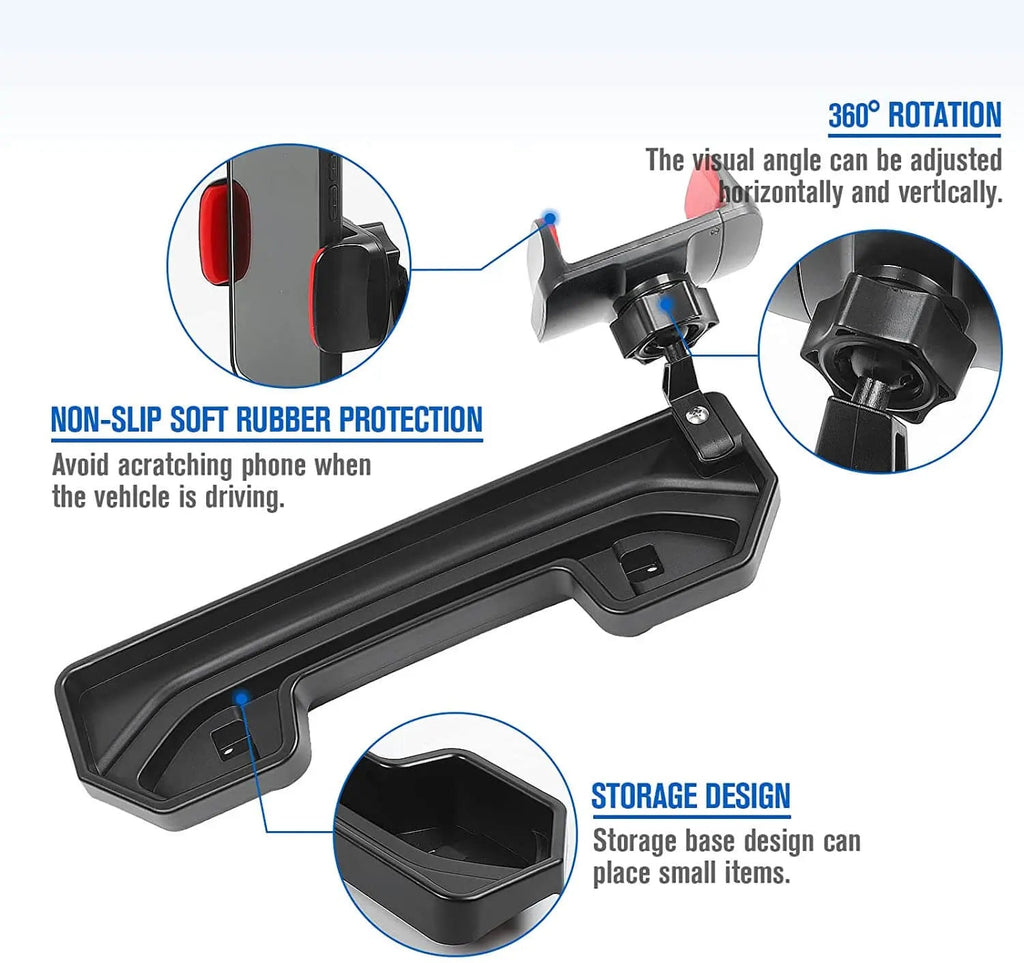 For 2018-2023 Jeep Wrangler JL 4XE Dash Mount Phone Holder Storage Tray