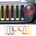 For 2018-2023 Jeep Wrangler JL Sport 7 Colors Grille Inserts & Headlight Bezels Trim Kit (Does Not Fit 4XE Variants)