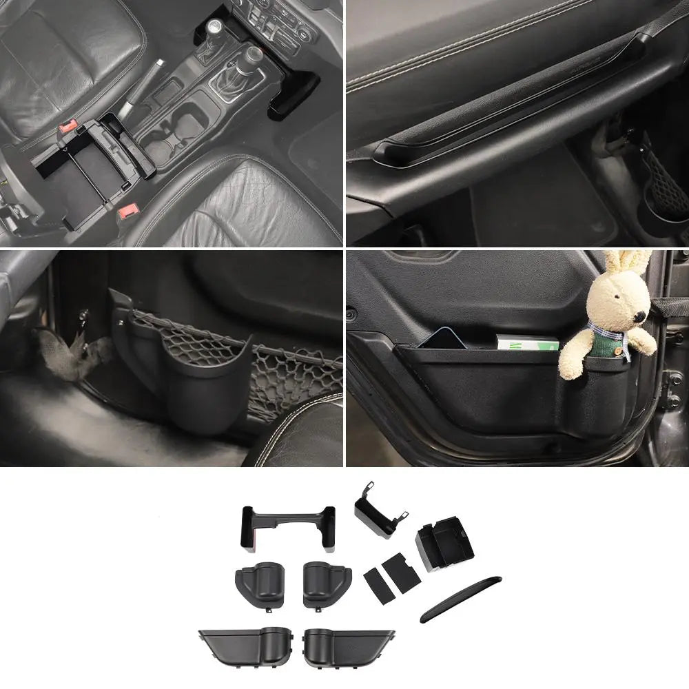 For 2018-2023 Jeep Wrangler JL/Gladiator JT 10 x Co-pilot Grab Bar/ Armrest Box / Center Console Gear/ Door Net Replacement Door Map Pocket Storage Box