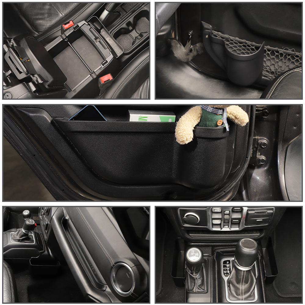For 2018-2023 Jeep Wrangler JL/Gladiator JT 10 x Co-pilot Grab Bar/ Armrest Box / Center Console Gear/ Door Net Replacement Door Map Pocket Storage Box