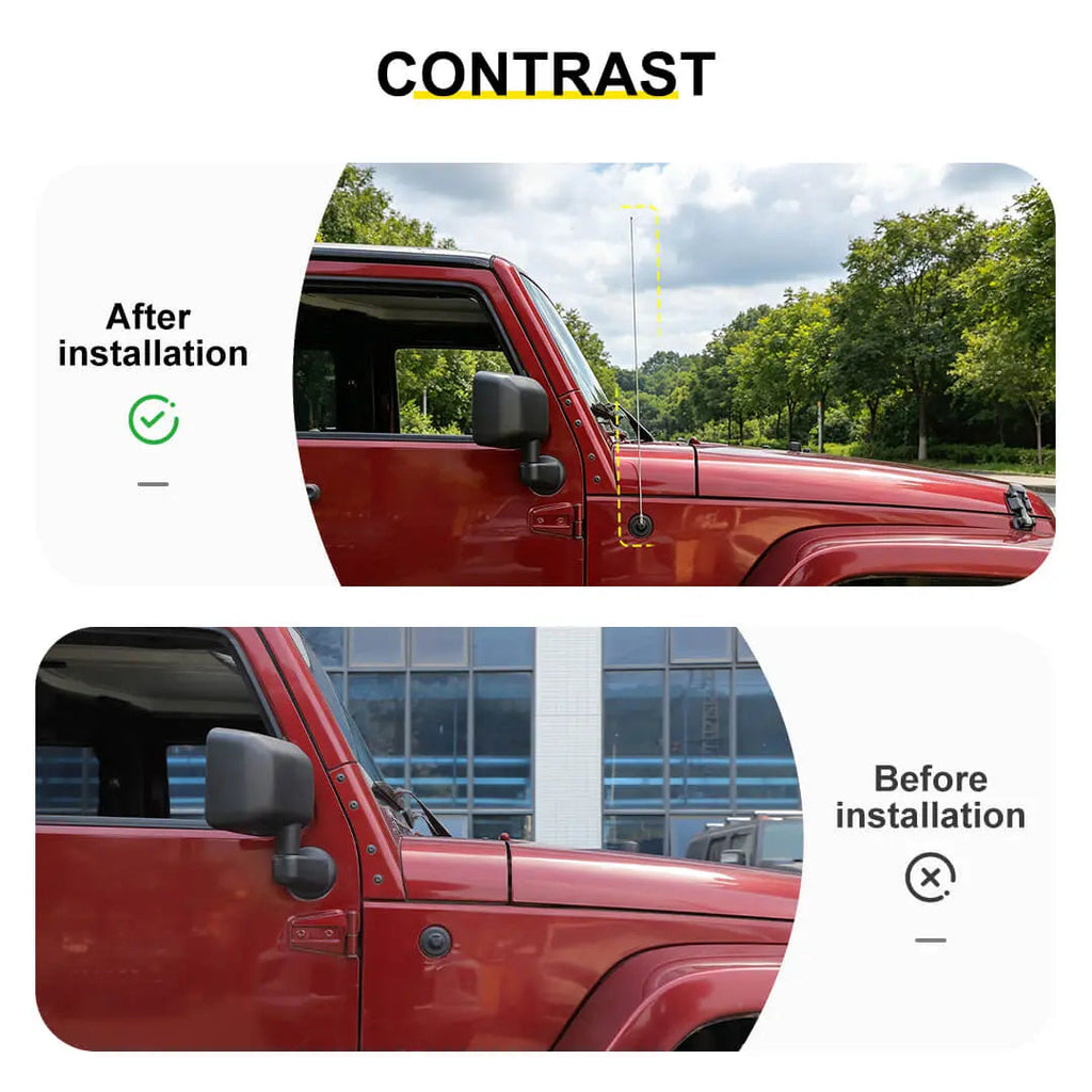 For 2018-2023 Jeep Wrangler JL/Gladiator JT 32.28In Antenna Mast Radio Signal Aerial Antenna Pole AM/FM