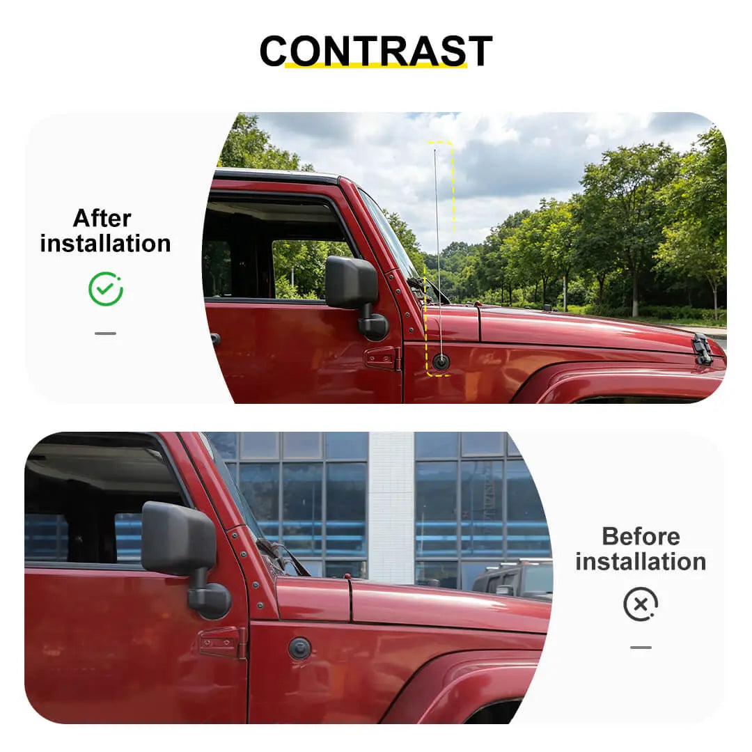 For 2018-2023 Jeep Wrangler JL/Gladiator JT 32.28In Antenna Mast Radio Signal Aerial Antenna Pole AM/FM