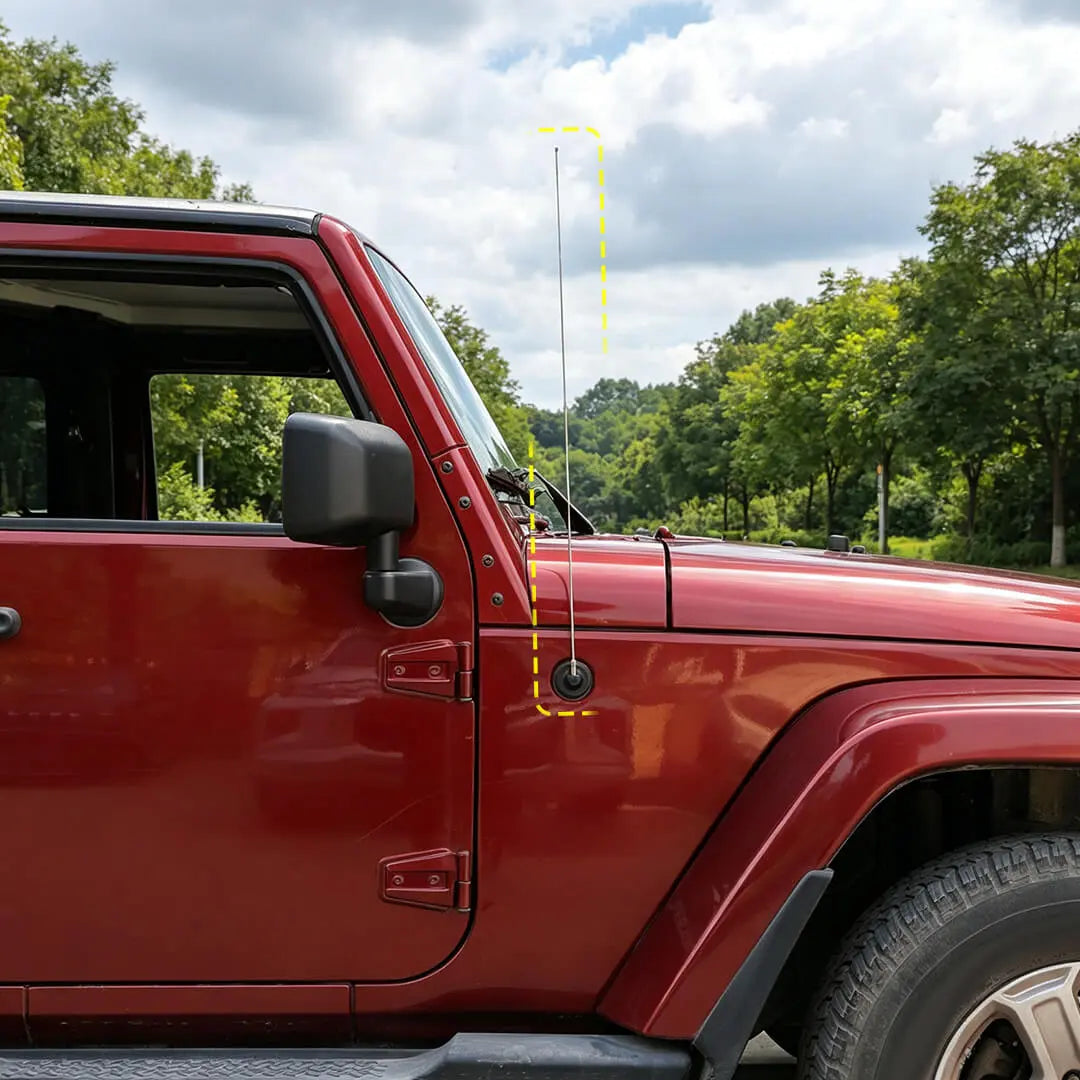 For 2018-2023 Jeep Wrangler JL/Gladiator JT 32.28In Antenna Mast Radio Signal Aerial Antenna Pole AM/FM