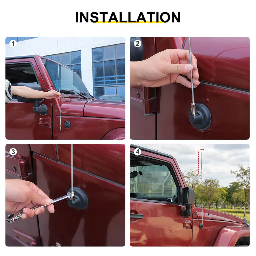 For 2018-2023 Jeep Wrangler JL/Gladiator JT 32.28In Antenna Mast Radio Signal Aerial Antenna Pole AM/FM