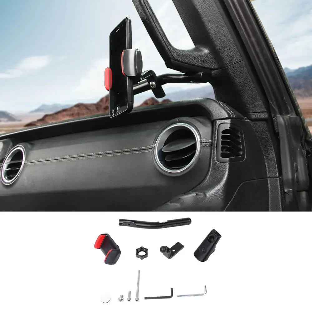For 2018-2023 Jeep Wrangler JL/Gladiator JT  A Pillar Grab-Handle Phone Holder Mount Bracket