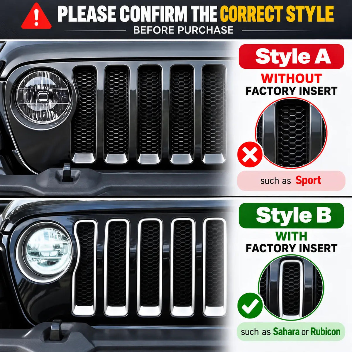 For 2018-2023 Jeep Wrangler JL Gladiator JT Angry Eyes Front Headlight Bezels Trim