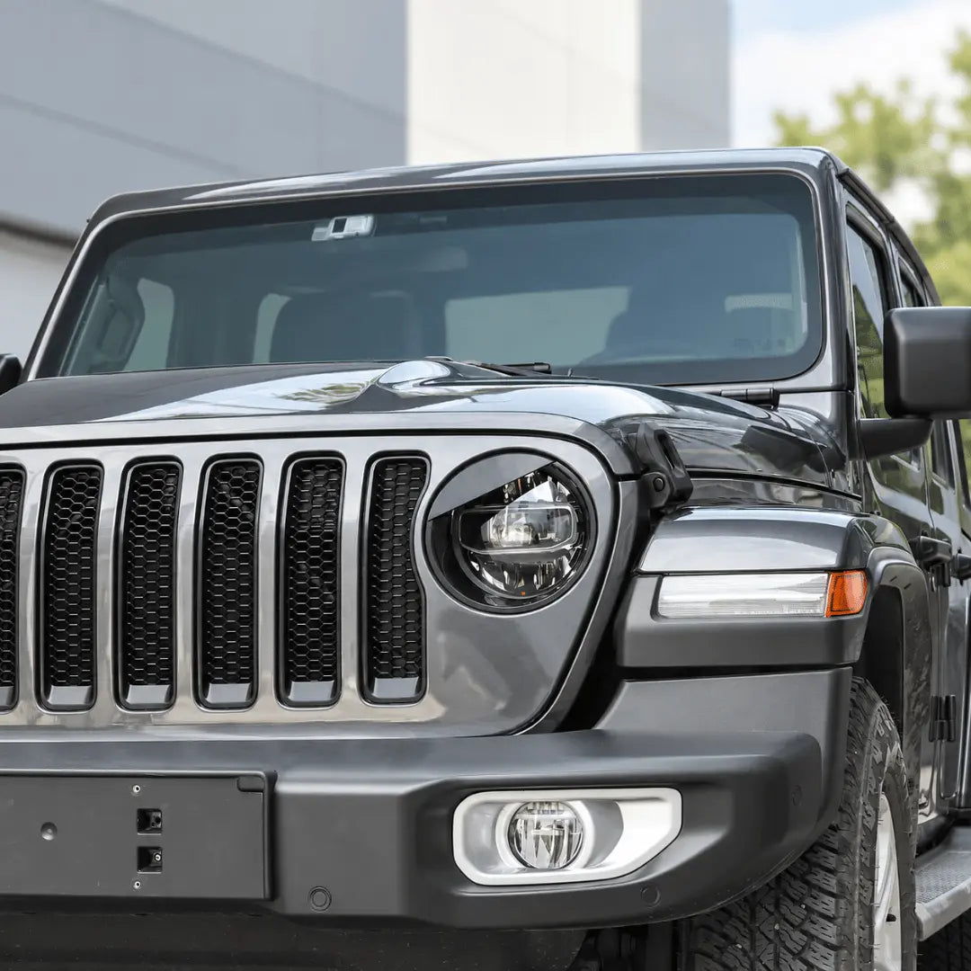 For 2018-2023 Jeep Wrangler JL Gladiator JT Angry Eyes Front Headlight Bezels Trim
