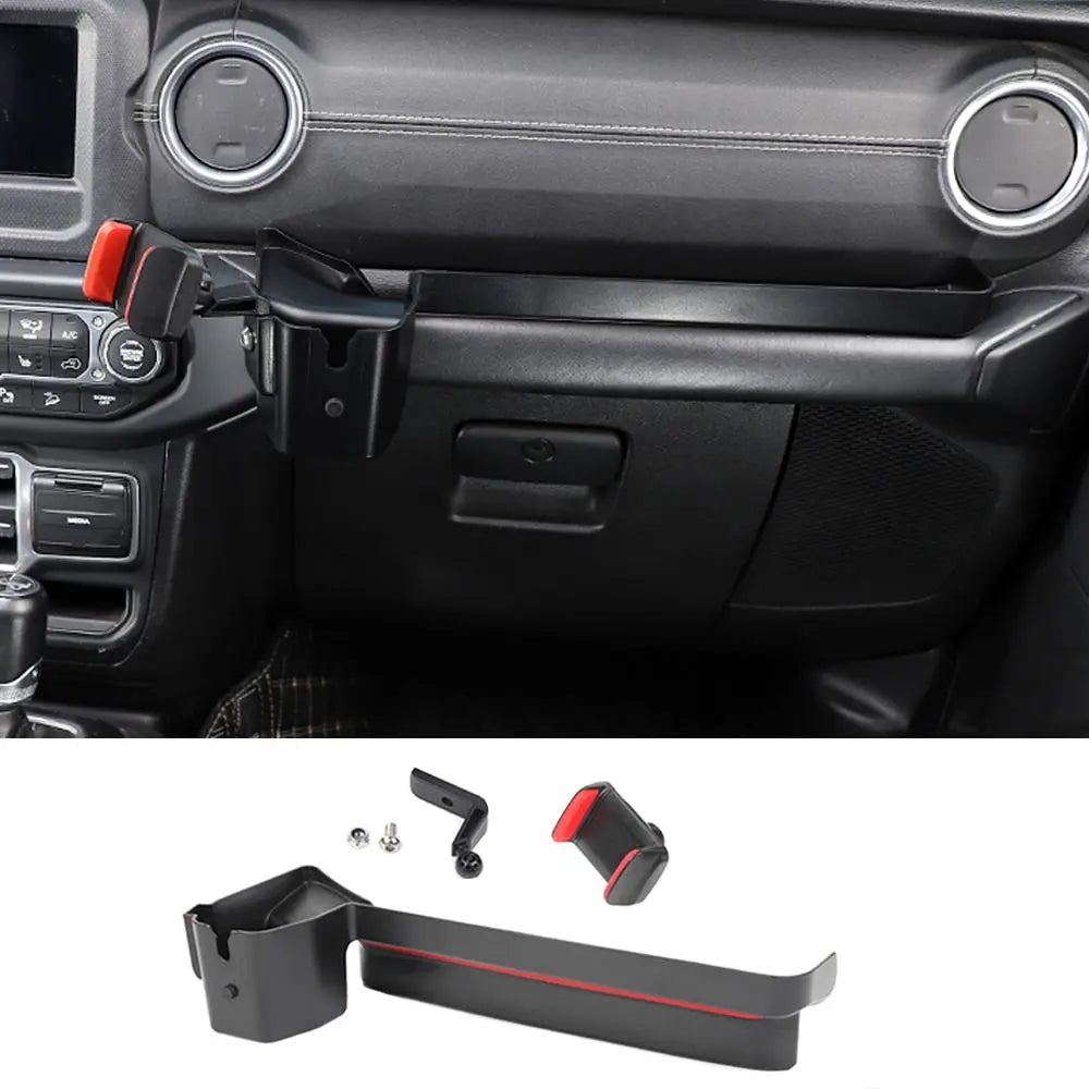 For 2018-2023 Jeep Wrangler JL/ Gladiator JT Co-pilot Grab Bar Handle Storage Box Phone Holder Base