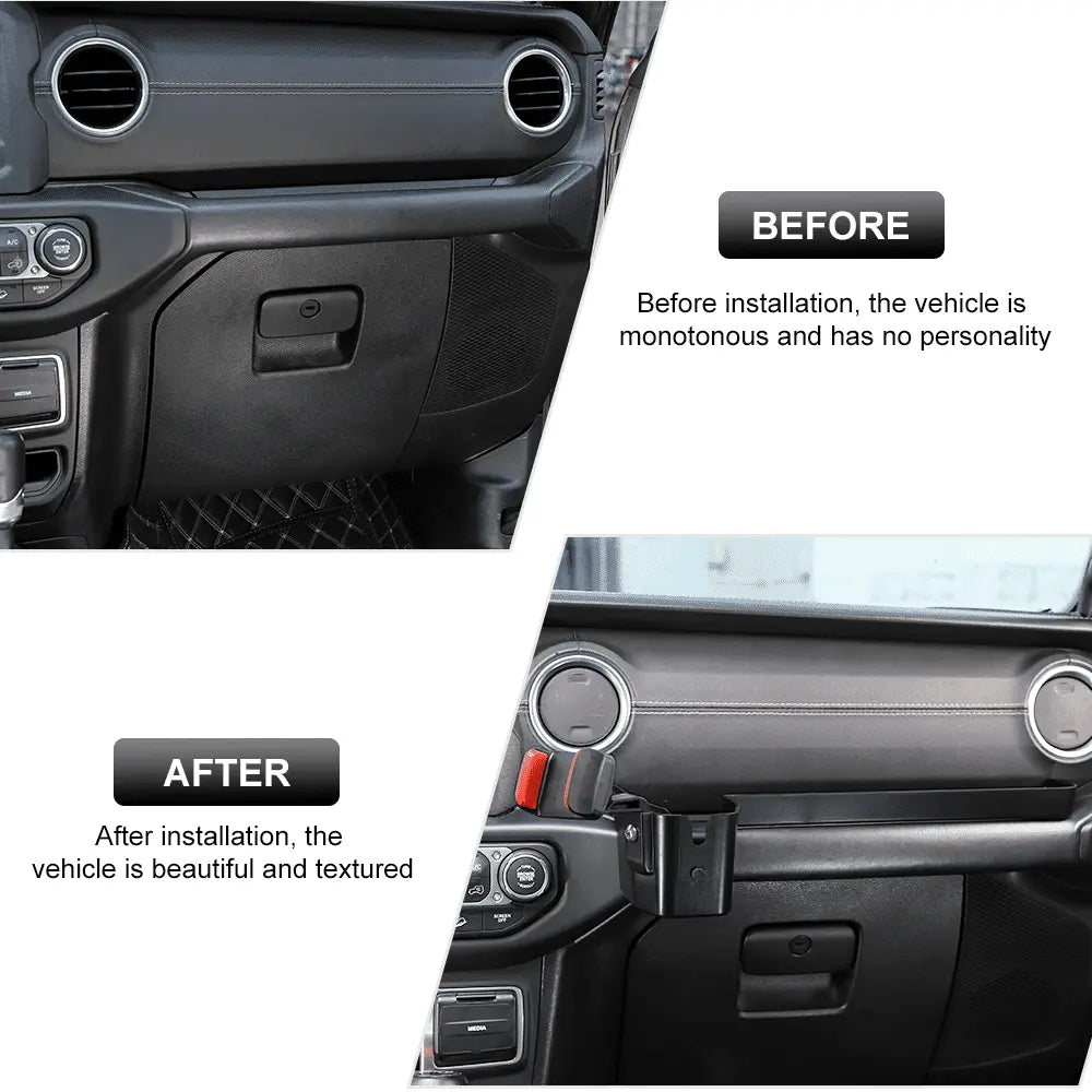 For 2018-2023 Jeep Wrangler JL/ Gladiator JT Co-pilot Grab Bar Handle Storage Box Phone Holder Base