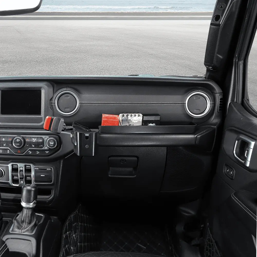 For 2018-2023 Jeep Wrangler JL/ Gladiator JT Co-pilot Grab Bar Handle Storage Box Phone Holder Base