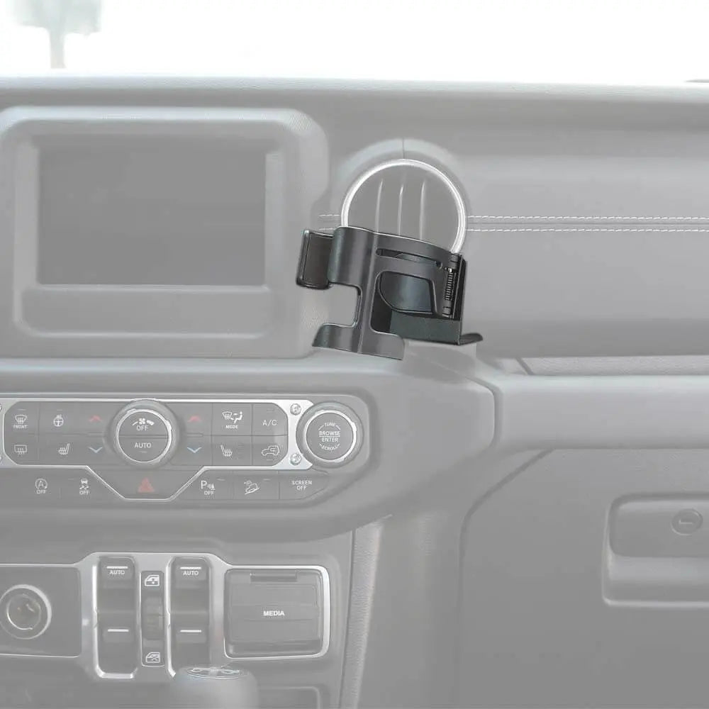 For 2018-2023 Jeep Wrangler JL Gladiator JT Multi-Function Drink Cup Phone Holder, 2 in 1 Bolt-on Stand Bracket Organizer