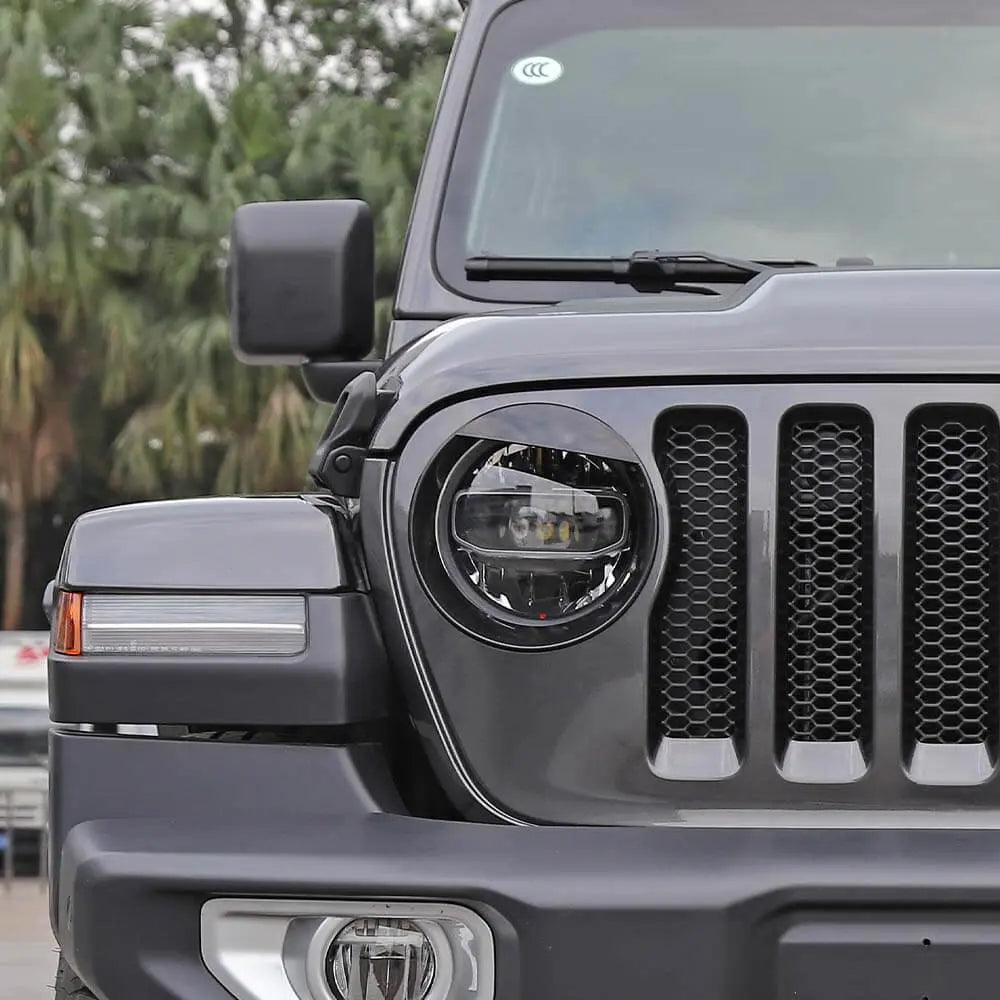 For 2018-2023 Jeep Wrangler JL Gladiator JT Angry Eyes Front Headlight Bezels Trim